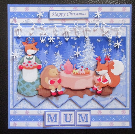 CHRISTMAS TEA PARTY 7.5 Decoupage Mini Kit Create Any Name Alphabet in 2 sizes by Davina Rundle