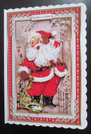 Santa is Here Christmas Vintage Topper by Davina Rundle