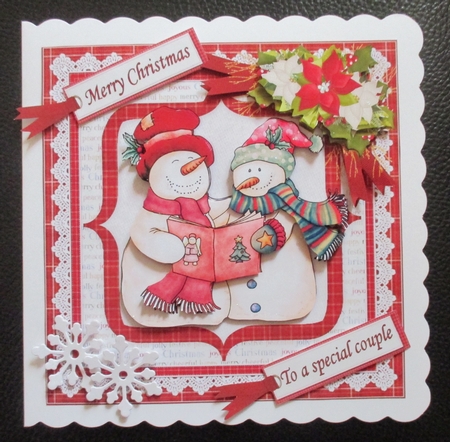 7x7 snow couple singing Carols mini kit by Davina Rundle