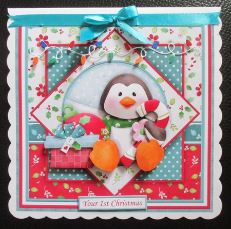 PENGUINS CHRISTMAS GIFTS 7.5 Decoupage & Insert Mini Kit by Davina Rundle