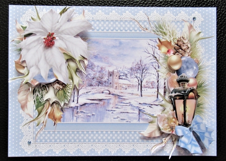Church in snow watercolour scene mini kit by Davina Rundle