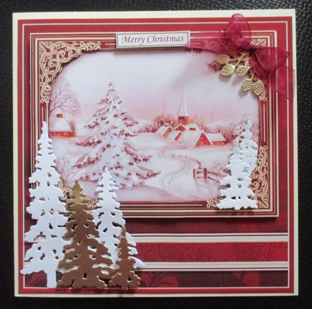 WINTER HAMLET CHRISTMAS SCENE 7.8 Quick Card & Insert by Davina Rundle