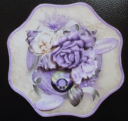 Roses for Christmas - Wavy Octagon Card Mini Kit by Davina Rundle