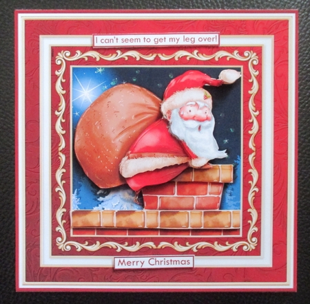 SANTAS LEG OVER Christmas 7.7 Decoupage & Insert Mini Kit by Davina Rundle