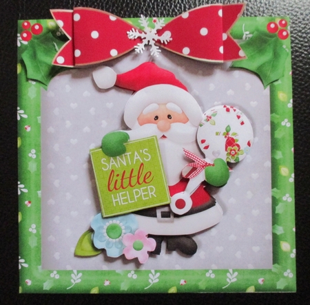 Santas Little Helper Topper With Decoupage by Davina Rundle