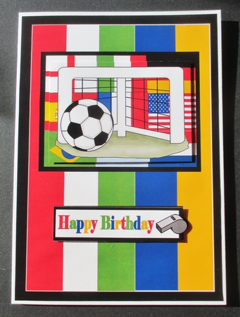 Colourful World Cup Fathers Day Card Front by Davina Rundle