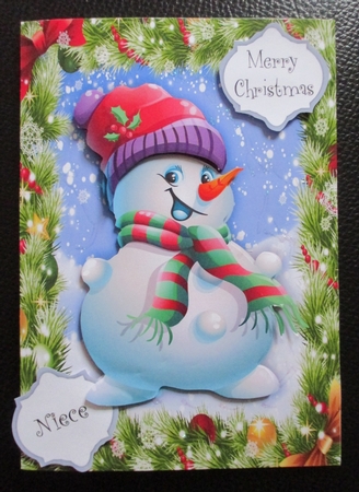Gorgeous Snowman With Red & Purple Hat  by Davina Rundle