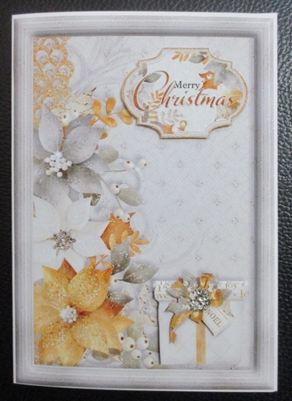 Glorious Christmas Present Card Front With Gift Tag by Davina Rundle