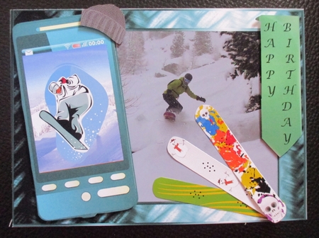 Snowboarding Phone by Davina Rundle