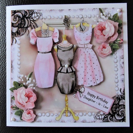 Birthday Dresses Card Front Kit by Davina Rundle