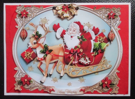 Christmas Winter Eve with Happy Santa and Reindeer Mini Kit by Davina Rundle