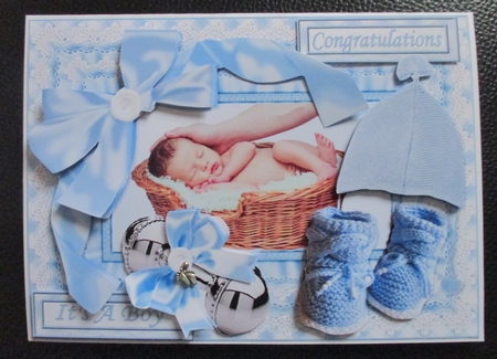 new baby boy in basket mini kit by Davina Rundle