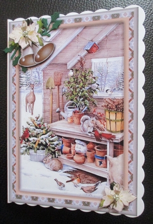 JJ THE CHRISTMAS POTTING SHED 5X7 by Davina Rundle