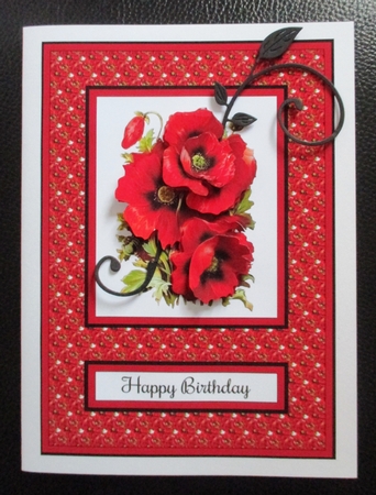 Beautiful red poppies topper and decoupage layers by Davina Rundle