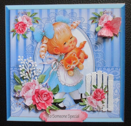 Blue Garden Girls 2 Card Front 6.5 by Davina Rundle
