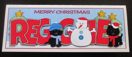 Christmas Jazz Dogs & Snowman REGGIE large dl  by Davina Rundle
