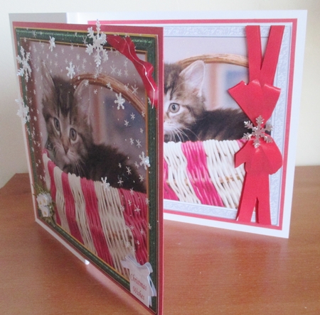 CHRISTMAS KITTEN IN A BASKET by Davina Rundle