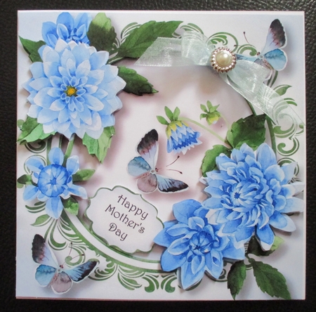 Blue Dahlias - Watercolour Wonder by Davina Rundle