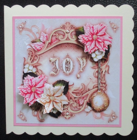 Christmas Joy With Vintage Poinsettias Cards Mini Kit by Davina Rundle
