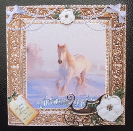 WHITE CHRISTMAS WISHES = HORSE MULTI SENTIMENT by Davina Rundle