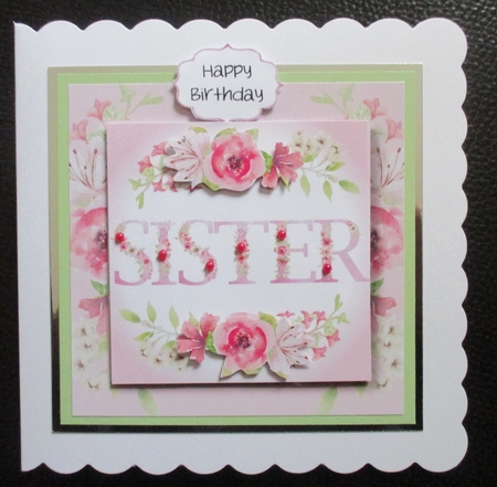 Sister - 7x7 Square Pink Florals by Davina Rundle