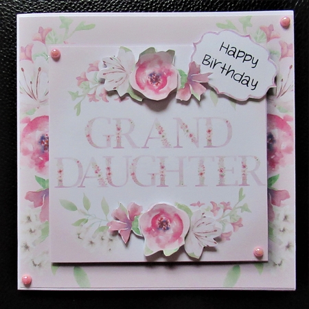Grand Daughter - 7x7 Square Pink Florals by Davina Rundle