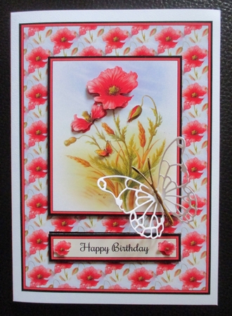 5 X 7 Poppy Card Topper & Decoupage Layers by Davina Rundle