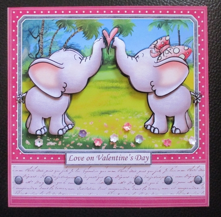 ELEPHANT LOVE Valentines Anniversary, Engagement, Birthday 7.5 Decoupage & Insert Mini Kit by Davina Rundle
