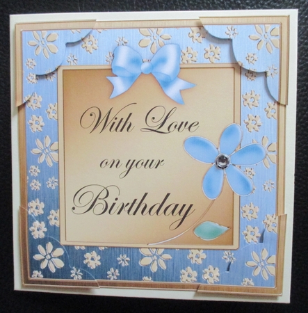 8 x 8 Floral Elegance Birthday Scalloped corner Topper by Davina Rundle