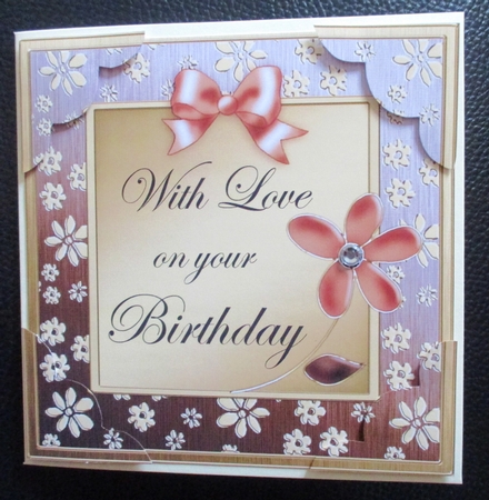 8 x 8 Floral Elegance Birthday Scalloped corner Topper by Davina Rundle