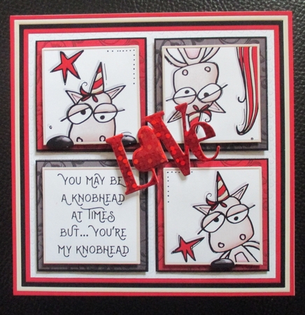 I MAY BE A KNOBHEAD Humorous Unicorn All Occasions 7.5 Quick Layer Card & Insert Mini Kit by Davina Rundle