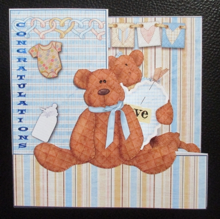 Z Fold New Baby Boy Congratulations including Template by Davina Rundle