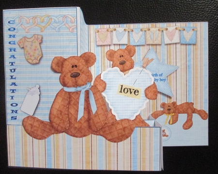 Z Fold New Baby Boy Congratulations including Template by Davina Rundle