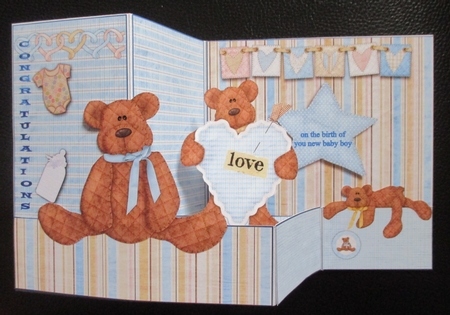 Z Fold New Baby Boy Congratulations including Template by Davina Rundle