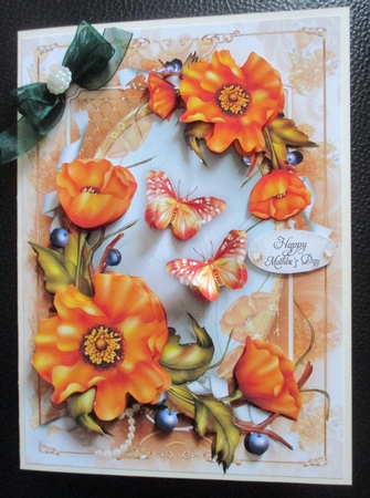 Orange Poppies with Butterflies Mini Kit by Davina Rundle