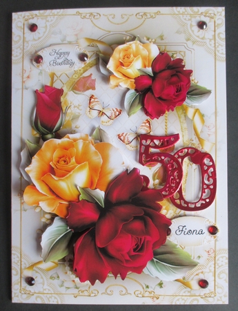Red Yellow Bouquet of Roses Mini Kit by Davina Rundle