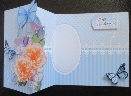 3D Shaped No-Hole Fold Back Mini Kit - Birdcage, Yellow Roses Butterflies & Lace  by Davina Rundle
