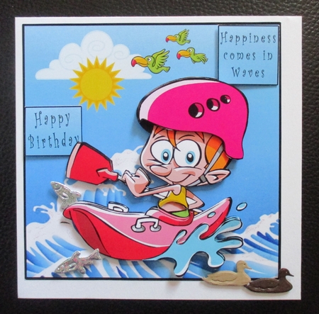 Happiness Comes In Waves - Decoupage by Davina Rundle