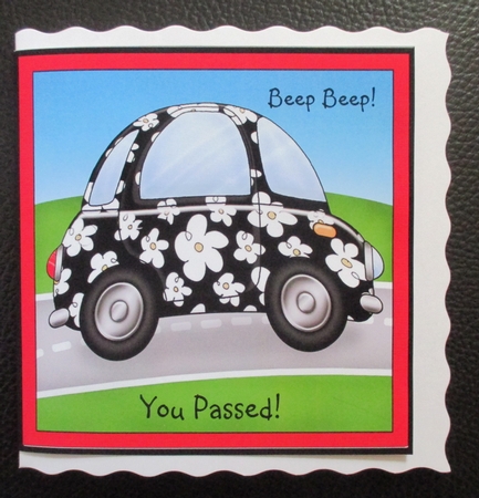 Floral Funky Car Quick Cut and Fold Card  by Davina Rundle