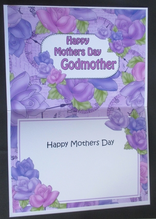 5x7 Happy Mothers Day GODMOTHER Time for Roses matching insert by Davina Rundle