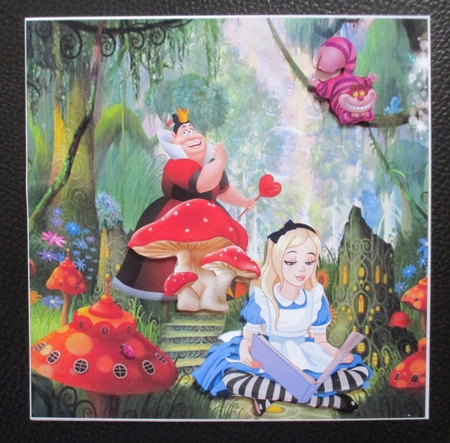 Alice In Wonderland (2)7 x 7 quick card with decoupage by Davina Rundle