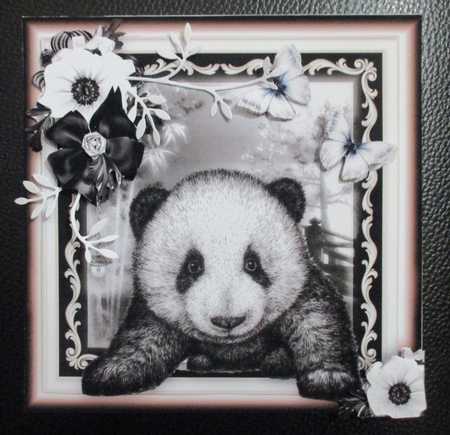 Peek A Boo Panda Card Front Kit by Davina Rundle