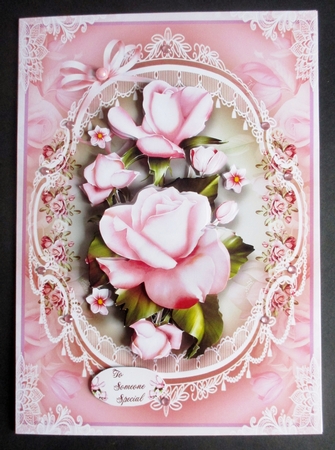 Vintage Pink Roses Card Mini Kit by Davina Rundle