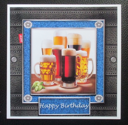 Fathers day leather and denim quick cards by Davina Rundle