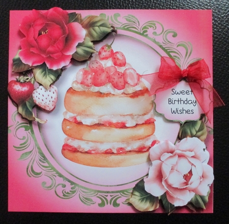 Sweet Birthday Wishes - Strawberry Layer Cake by Davina Rundle
