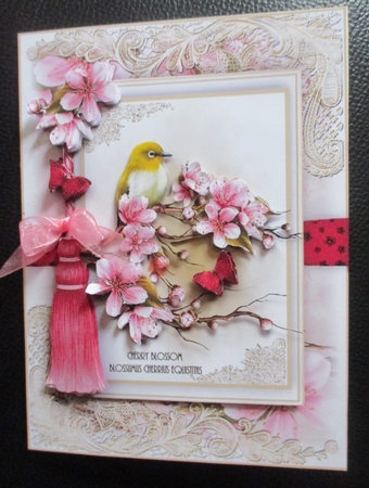 A5 The Cherry Blossom Card Front Kit by Davina Rundle