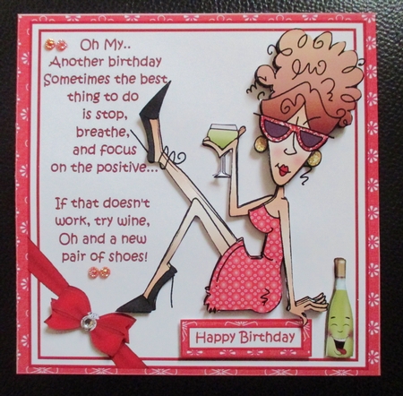 8x8 Rita birthdays wine and shoes mini kit by Davina Rundle