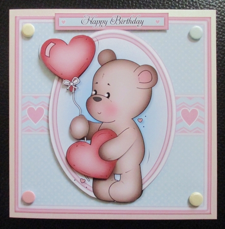 Valentine Bear Mini Kit. Birthday or Valentine with Ages by Davina Rundle