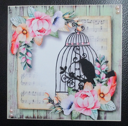 Beautiful Floral Birdcage In Peach & Pink by Davina Rundle