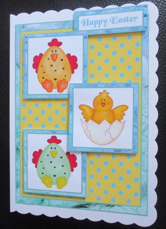Three squares Easter Chickens by Davina Rundle
